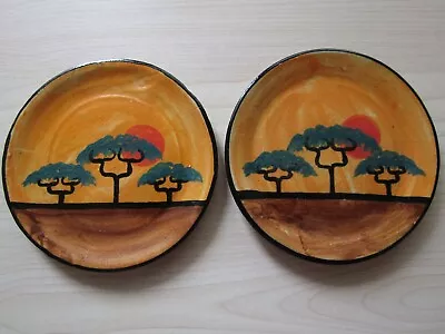 Buy Nkhotakota Pottery Malawi Hand Crafted/Painted Stoneware 2 X Pin Dishes /Plates • 14.95£