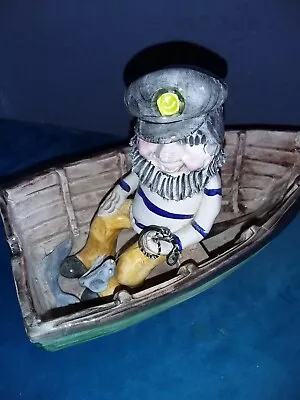 Buy ALAN YOUNG POTTERY, Fisherman In Boat, Excellent Condition, Devon Character • 140£
