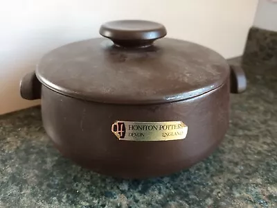 Buy Honiton Pottery, Devon, Dark Brown Cassorole Dish With Lid - S10 • 7£