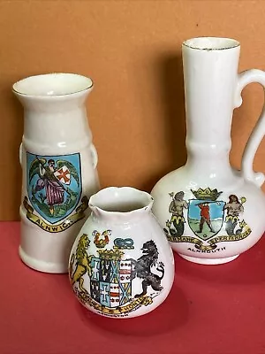 Buy 3 X Vintage Crested Ware. Alnwick Ashington And  Alnmouth • 8£