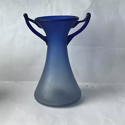 Buy Blue Art Glass Art Nouveau Style Vase H- 21.5cms • 18.50£