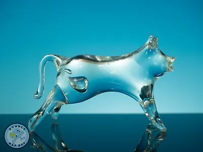 Buy Pig Hog Figurine Hand Blown Clear Glass Ornament • 9.99£