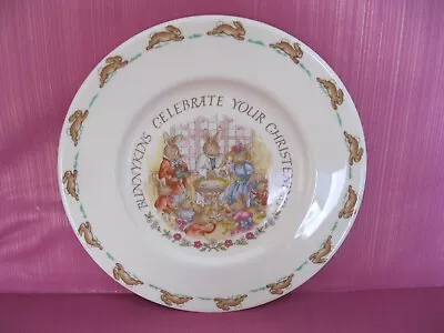 Buy Vintage Royal Doulton Childs Bunnykins Celebrate Your  Christening China Plate • 12£