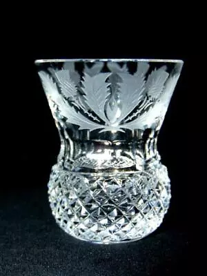 Buy Vintage EDINBURGH Crystal Scotland THISTLE 2  Cut Crystal Shot Glass, Signed • 65.19£