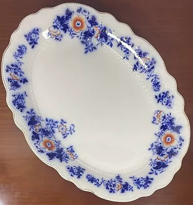 Buy Antique W H Grindley Derby Christmas Dinner Lunch Charger Roast Flower Blue 1883 • 12.99£