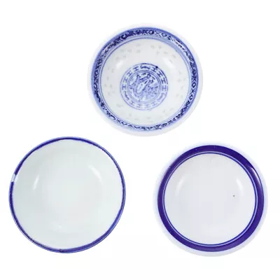 Buy  3 Pcs Ceramics Blue And White Porcelain Seasoning Plate Dinnerware • 15.78£