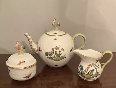 Buy RARE Vintage Herend Hungary Chanticleer Rooster Tea Pot Sugar Bowl Creamer *EUC* • 604.89£