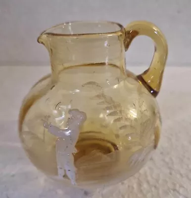 Buy A Vintage, Amber Glass, Mary Gregory Jug. • 10£