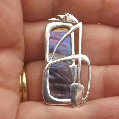 Buy Sterling Silver Enamel  Brooch By Pat Cheney Art Nouveau Design Ditchfield Glass • 118.99£