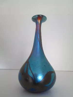 Buy Siddy Langley???? Vintage British Studio/Art Glass Iridescent Solifleur Vase. • 55£