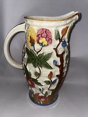 Buy Vintage Indian Tree Large Relief Jug No. 579 H J Wood Majolica Style 24.4cm Tall • 11.99£