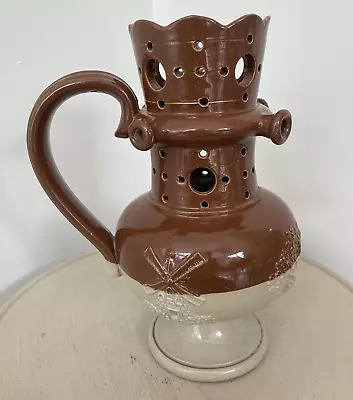 Buy Antique Stoneware Pottery Brown Puzzle Jug Vase 20.5cm • 14.99£