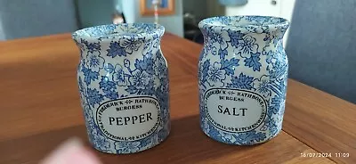 Buy Frederick Rathbone Burgess Blue & White Pottery Kitchen Ware Salt & Pepper Pots • 45£