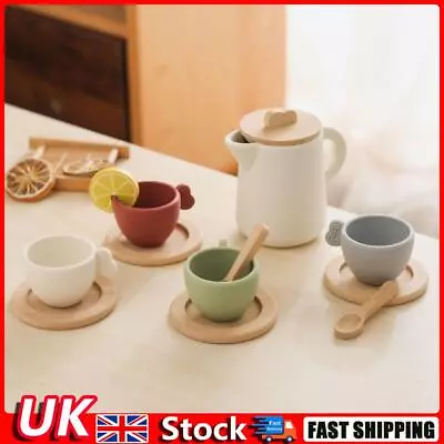 Buy 9pcs/10pcs Pretend Play Tea Set Role Play Wooden Tea Set For Kids (9pcs) UK • 11.99£
