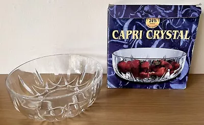 Buy Vintage 1960s Capri Crystal Bowl 24% Lead Cut Glass Fruit Bowl 21cm Boxed • 13£