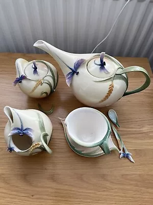 Buy Vintage Art Nouveau Franz Dragonfly Porcelain Tea Set Signed By Jen Woo • 100£