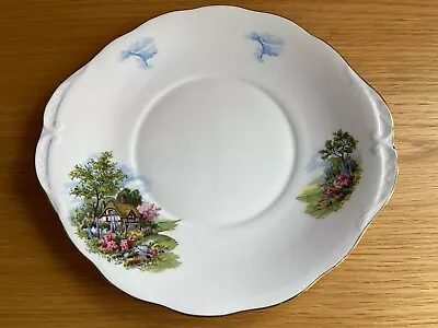 Buy Royal Vale Bone China RIDGWAY Potteries White Gilded Cake Plate 9.5x10” Country • 13.99£