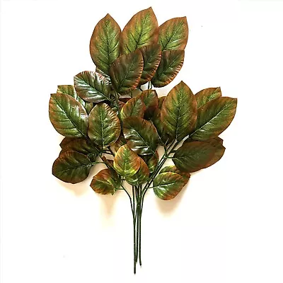 Buy Set Of 3 Artificial Faux Large Rose Leaf Stems 70cm • 5.39£