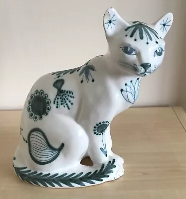 Buy Very Large Rare David Sharp  Rye Pottery Decorated Sitting Cat. Signed • 39.99£