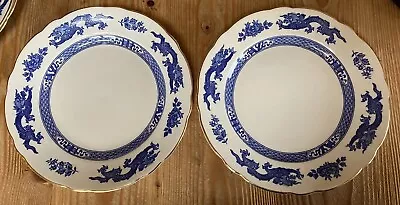 Buy Royal Cauldon China Blue & White Dragon Plates X 2 - 9.5 In / 24cm VGC • 16£