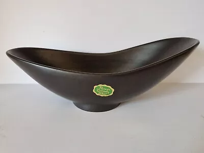 Buy Vintage Beswick Flower Beauty Asymetric Boat Shaped Bowl In Black - Label • 22£