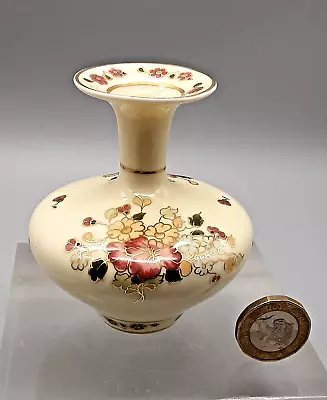 Buy Zsolnay Hungary Small Hand Painted Vase - Flowers On Cream Porcelain - 8cm Tall • 16.99£