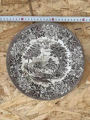 Buy ANTIQUE English Ironstone Tableware Ltd ENGLAND Castle Brown Plate 25cm • 9.50£