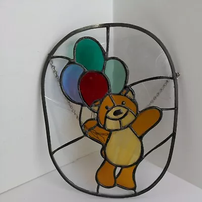 Buy Stained Glass Light Catcher Teddy Bear & Balloons 8.25  × 11  • 41.94£