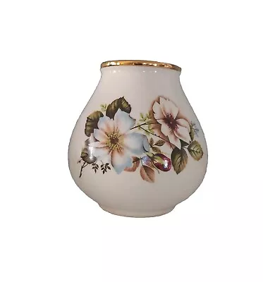 Buy Crown Devon Vase Vintage England Porcelain Cottage Core Gold Rim White #1456 • 11.17£