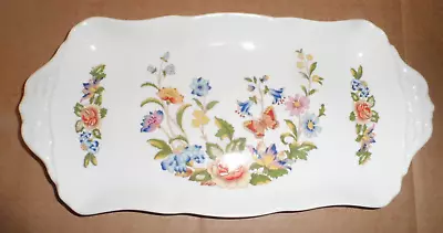 Buy Aynsley Cottage Garden Bone China 31x16x3cm Rectangular Sandwich Cake Plate Tray • 9.99£