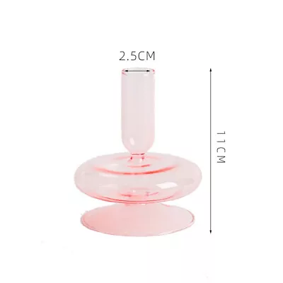 Buy Pink/Orange Glass Candle Holders Mid Century Design Retro Candlestick Stands New • 7.46£