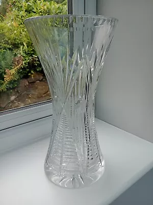 Buy Crystal CUT GLASS VASE Huge Very Heavy Very Thick 5.25KG 36cm 14  Tall Vintage • 79.99£