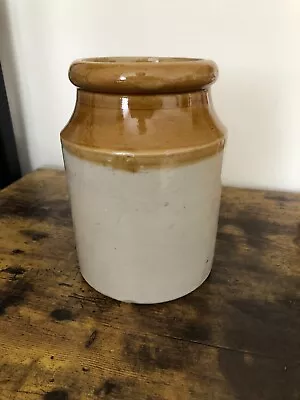 Buy Vintage Stoneware Cream & Brown Salt-Glazed Medium Storage Jar Kitchen Utensils • 19.99£