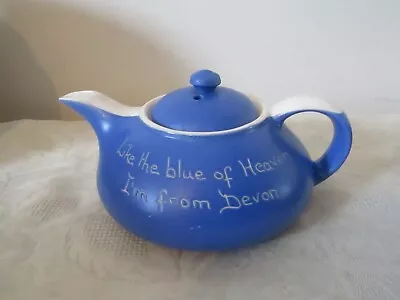 Buy Vintage Retro Motto Ware Devon Blue  Cockington  Teapot • 10.79£