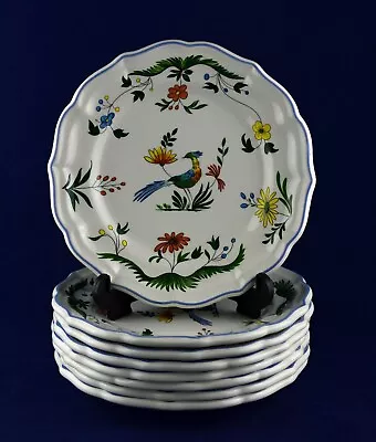 Buy GIEN French Pottery Oiseaux De Paradis X8 Side / Bread Plates - 7-1/4  Diameter • 79.50£