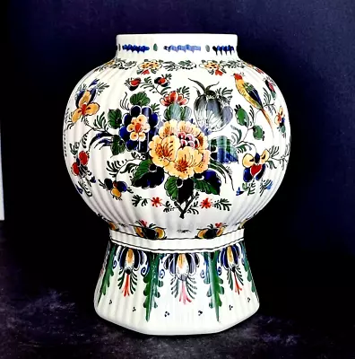 Buy Royal Delft Porceleyne Fles - Ribbed Vase Polychrome Multicolor - Excellent • 146.78£