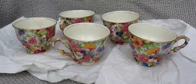 Buy Beautiful James Kent Du Barry Pattern Chintz Miniature Cups Rare Set • 34.99£