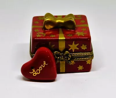 Buy Limoges Box- Parry-vielle - Red Gift Box & Gold Bow -  Love  Heart - Anniversary • 116.48£