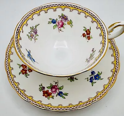 Buy Vintage TUSCAN Bone China England Cup & Saucer; Hand Painted Rose Floral Teacup • 27.95£