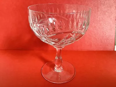 Buy Champagne Coupe  Drinking Cut Glass Crystal Drop Stem 4.5  Tall C1950's Vintage • 5£