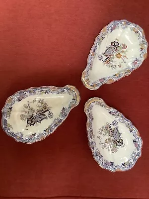 Buy Set 3 Antique Ridgway & Morley Wear & Co Ironstone China CHUSAN Pickle Dish 1840 • 19.99£