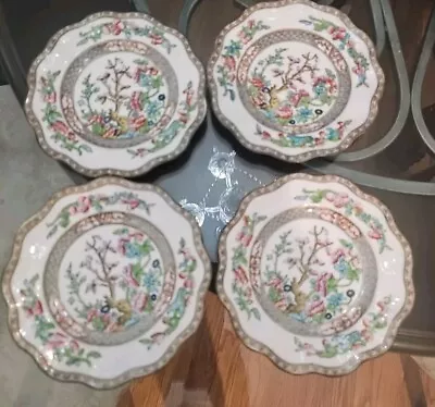 Buy COALPORT INDIAN TREE SALAD Dessert Bread  PLATES ENGLAND 6.5” Scalloped Set 4 • 18.17£