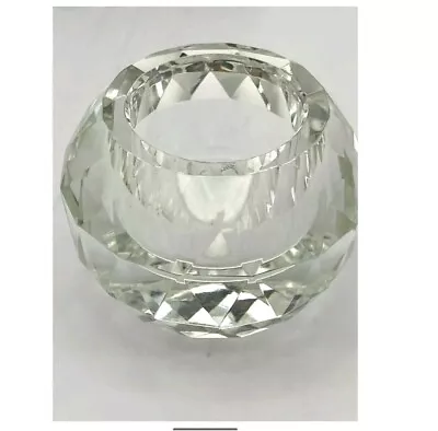 Buy Signed Oleg Cassini Crystal Cut Ball Votive Candle Holder Paperweight  • 23.29£