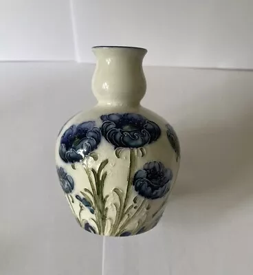 Buy Lovely William Moorcroft  Florian Ware Blue Poppy Design Squat Vase • 299£