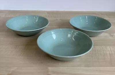 Buy 3x Woods Ware Beryl Cereal / Pudding Bowls 16.5cm - Green Vintage - Utility Ware • 9.99£