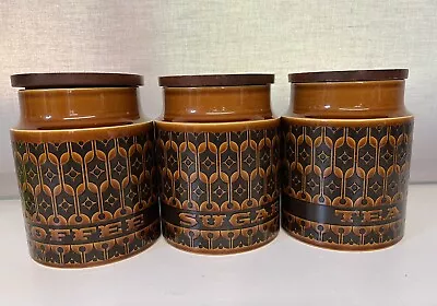 Buy Hornsea Pottery Heirloom Tea Coffee Sugar Storage Jar Set Cannisters Vintage 70s • 39£
