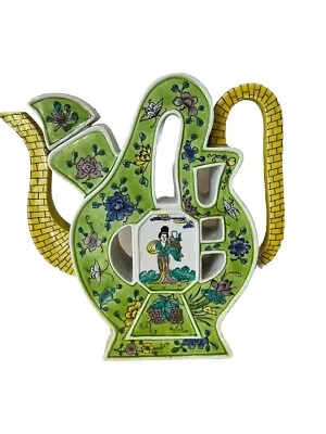 Buy Chinese Famille Verte Puzzle Teapot Wine Ewer • 130£