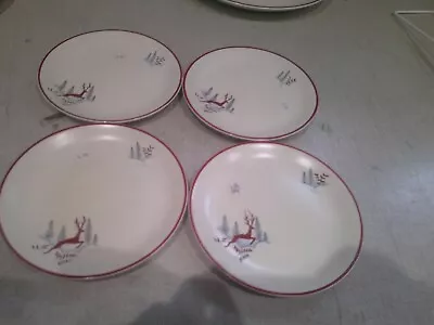 Buy Crown Devon Stockholm Leaping Stag 4 X 6  Side Plates • 50£