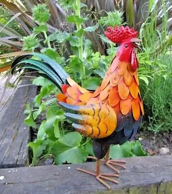 Buy Metal Rooster Chicken Hen Garden Ornament • 26.99£