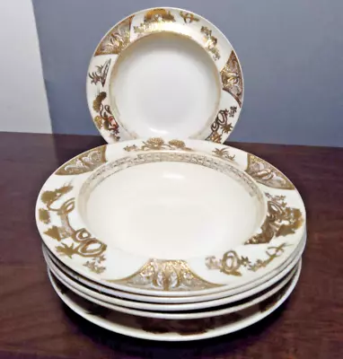 Buy 6 Vintage Noritake White And Gold  Bowls / Dishes 16.5cm Diameter • 7£